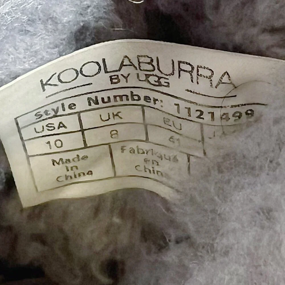 Koolaburra by UGG Michon Short For Women Grey Fuzzy Sheepskin Boots Size 10